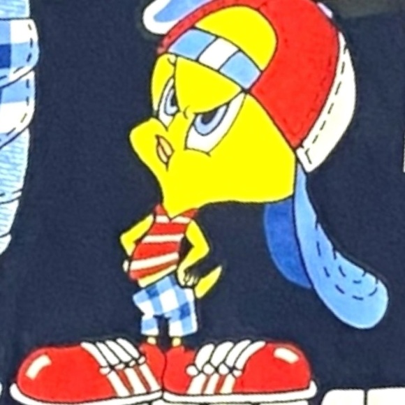Vintage 90s 1996 Looney Tunes Graphic Tee T Shirt Tweetie Bird Sylvester Large - Picture 3 of 12